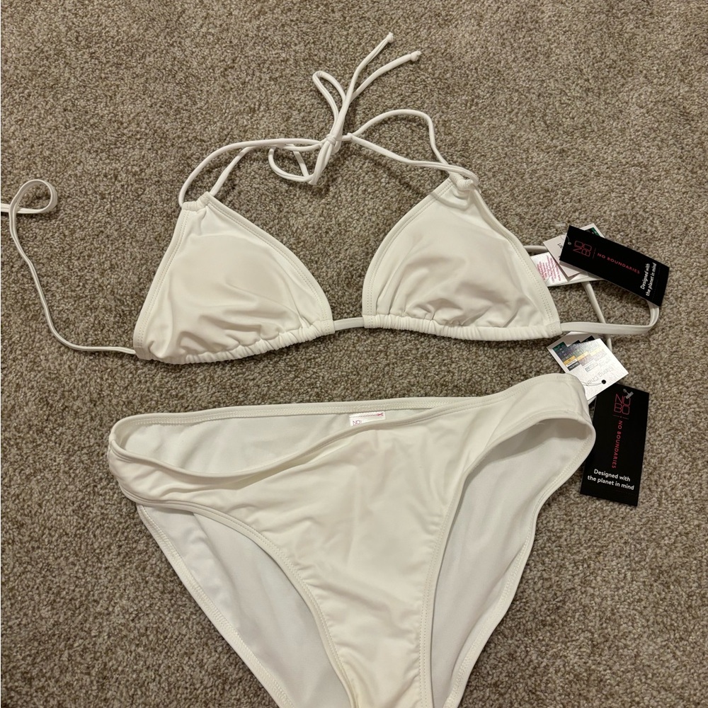 White Triangle Bikini Set